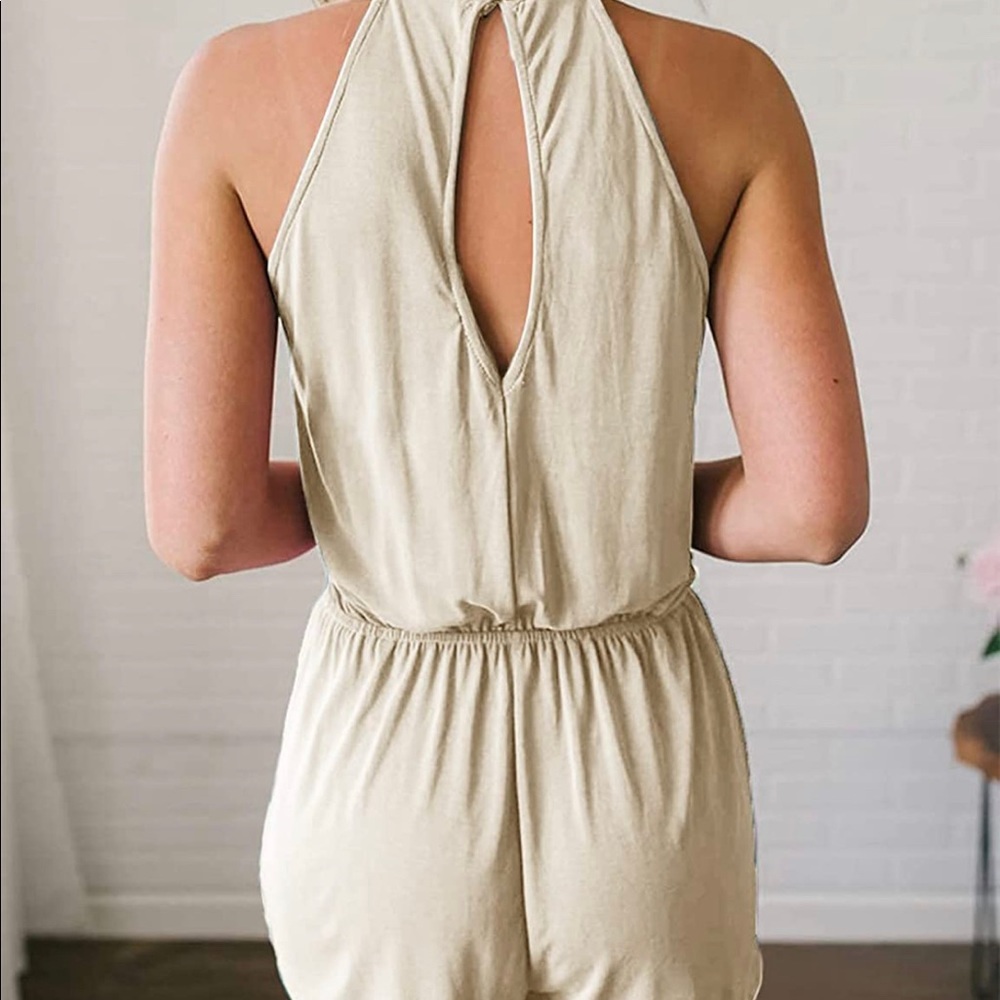 Beige Romper (w/ Pockets!) - Picture 2 of 8